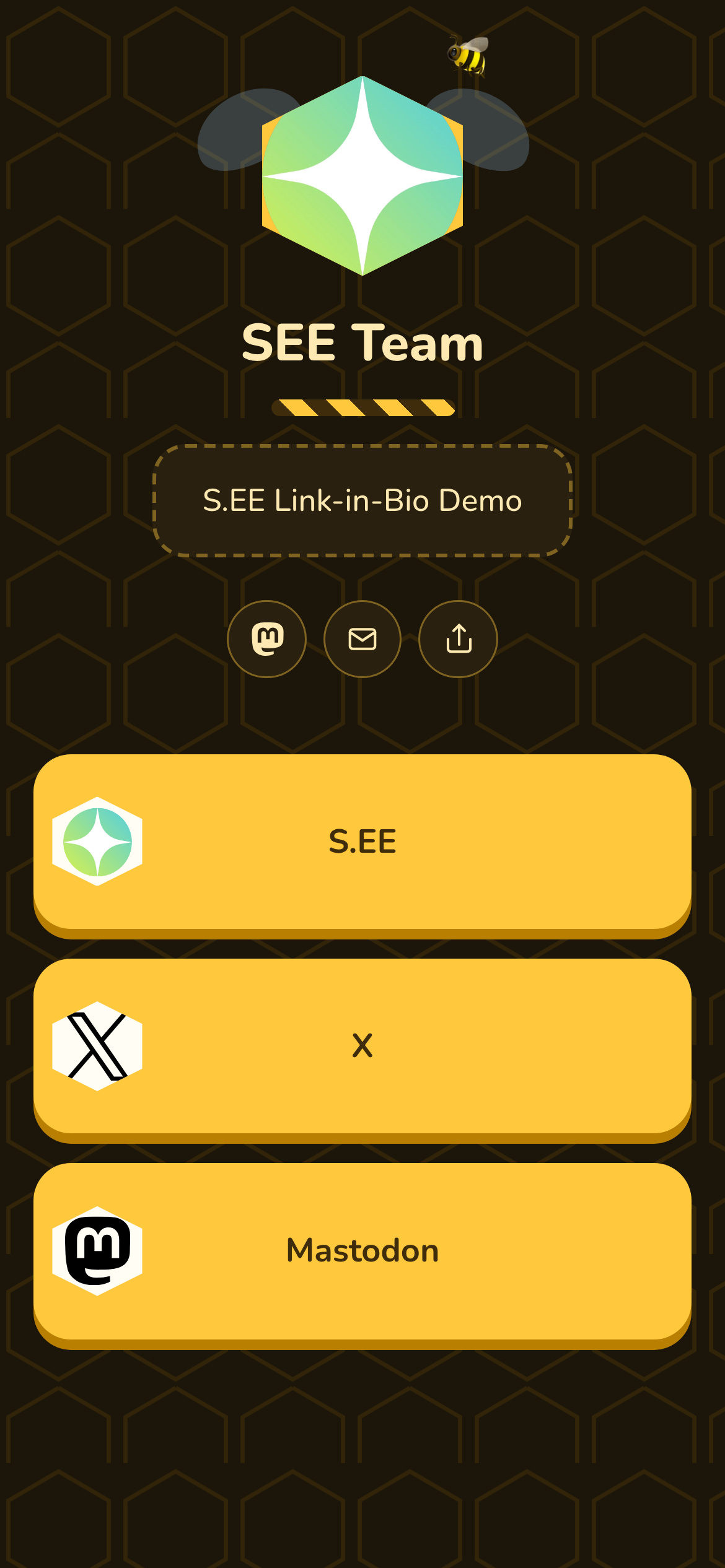 Honeybee Link in Bio theme