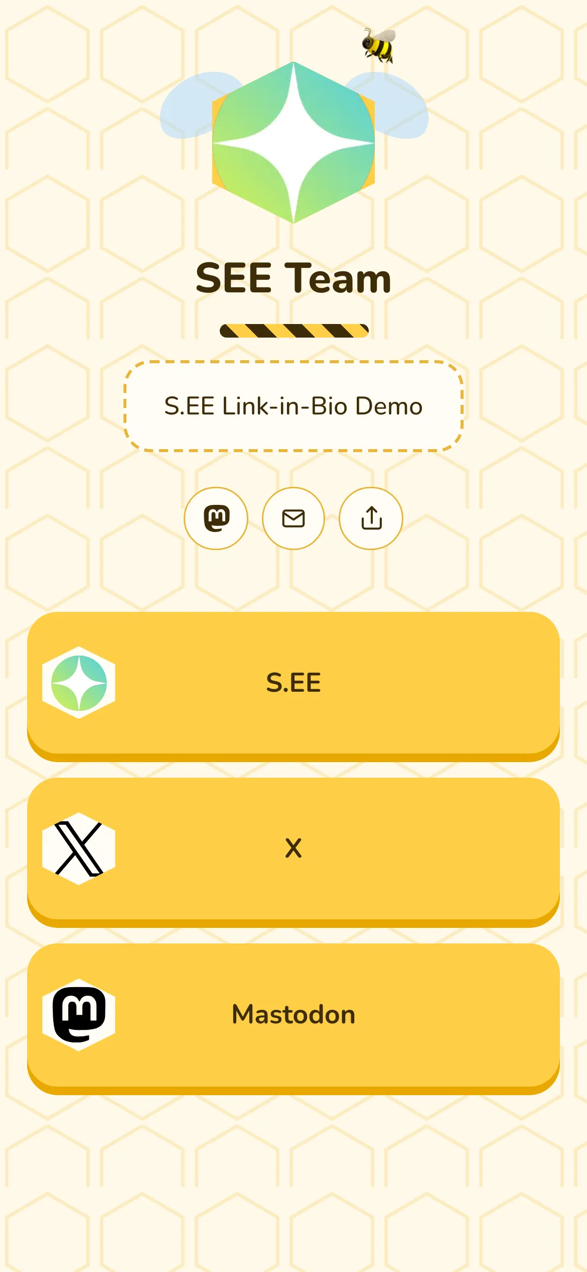 Honeybee Link in Bio theme