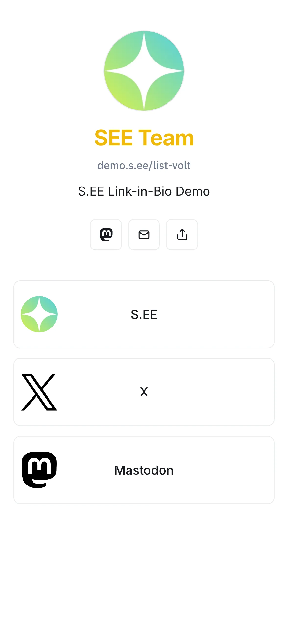 Volt Link in Bio list theme